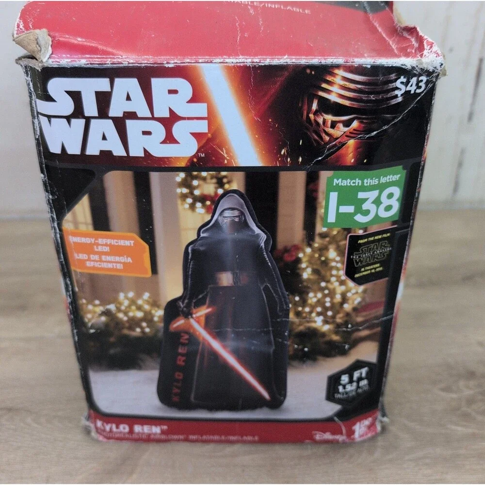 Gemmy 5ft Kylo Ren Inflatable Airblown Christmas Star Wars Force Awakens Tested